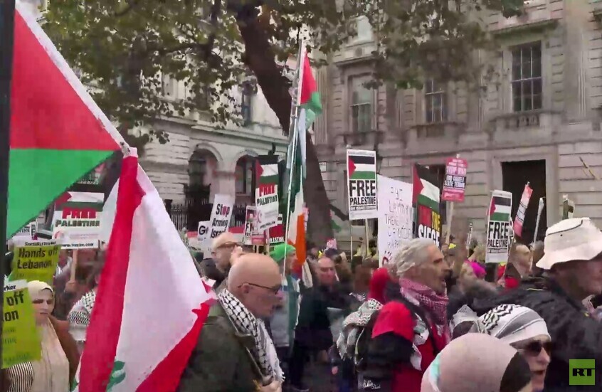 انطلاق مسيرة ضخمة دعما لفلسطين في لندن