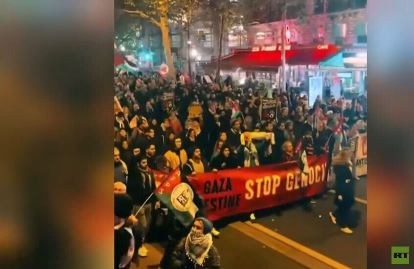 تظاهرات حاشدة في باريس تأييدا لقطاع غزة وفلسطين