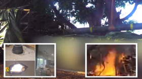 "هروب مستوطنين وآثار دمار واندلاع حرائق".. "حزب الله" يعرض مشاهد لاستهدافه قواعد بتل أبيب (فيديو)