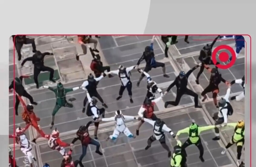 قفزة مظلية نفذها 96 شخصا والغاية رقم قياسي عالمي جديد في موسوعة 