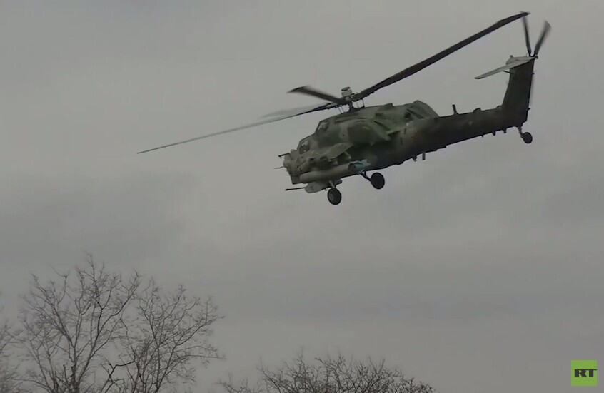مروحية "Mi-28" روسية تدمر تجمعات لقوات كييف