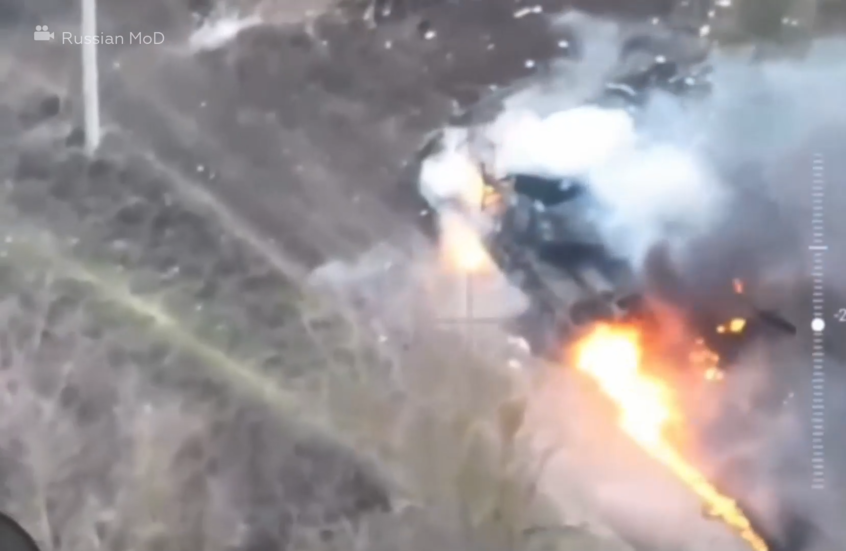 مسيرة روسية تخترق دروع دبابة "ليوبارد" ألمانية