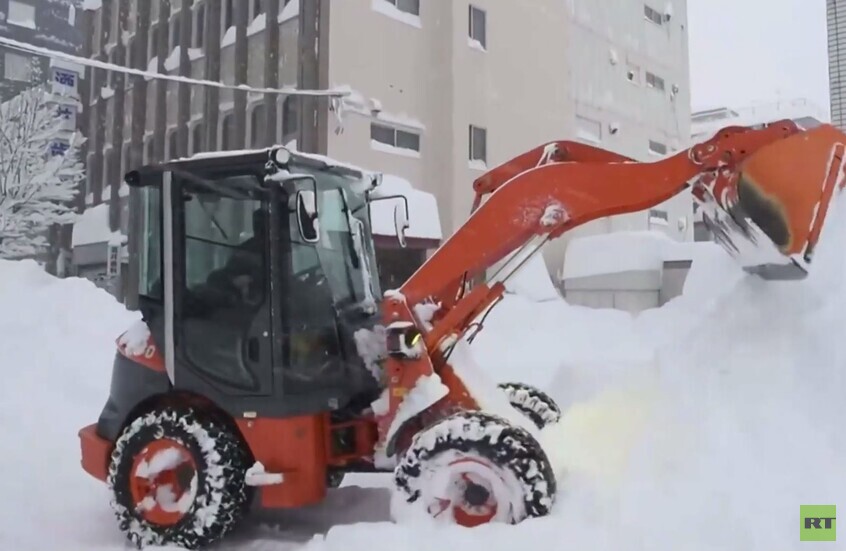 ثلوج قياسية في  شمال اليابان