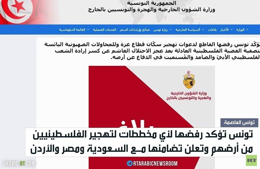 تونس.. لا لتهجير الفلسطينيين من أرضهم