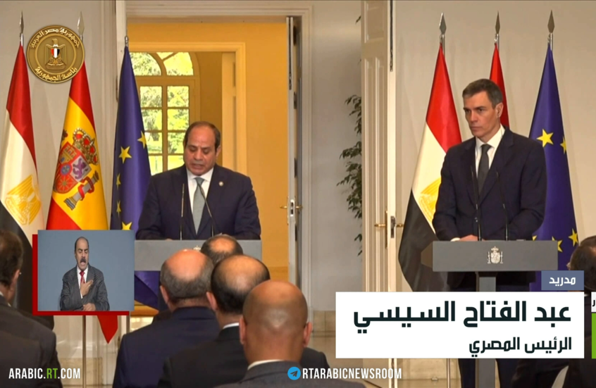 السيسي في مدريد لحشد الدعم لإعمار غزة