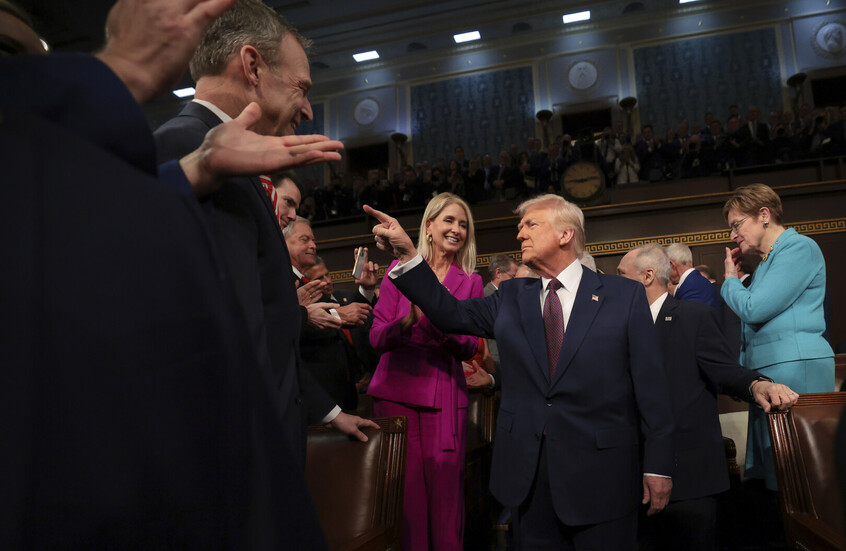 لحظة وصول ترامب إلى الكونغرس