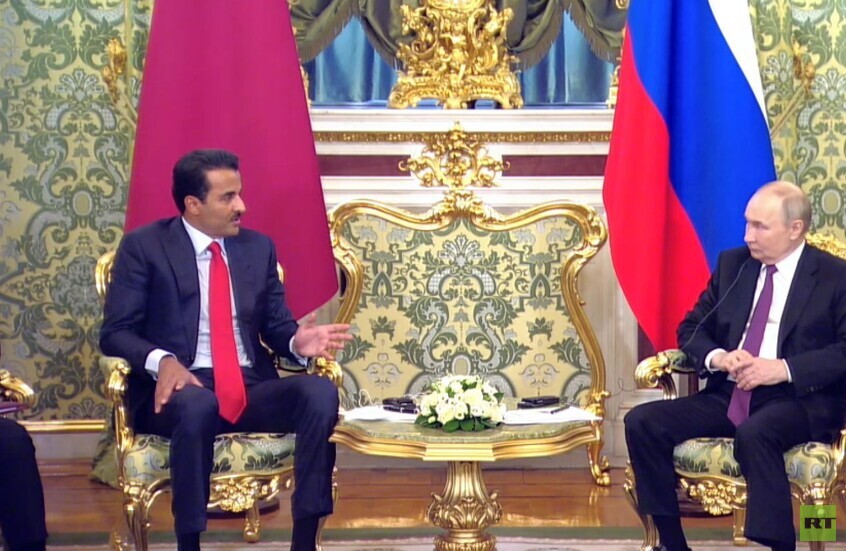 بوتين في لقاء مع أمير قطر: روسيا مستعدة للمساعدة في الحفاظ على سيادة سوريا ووحدة أراضيها