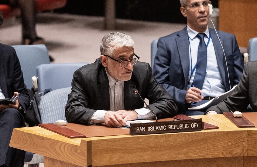 مندوب إيران: السياسات التدخلية والاحتلالية الأمريكية الداعمة لإسرائيل تزعزع استقرار سوريا