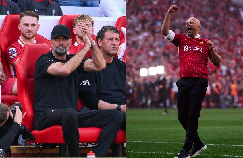 أغنية عرفان.. سلوت يرد الجميل لكلوب بعد تتويج ليفربول بلقب الدوري الإنجليزي (فيديو)