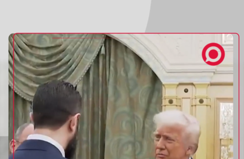 مشاهد للحظة التقاء الشرع بالرئيس ترامب رفقة ولي العهد السعودي