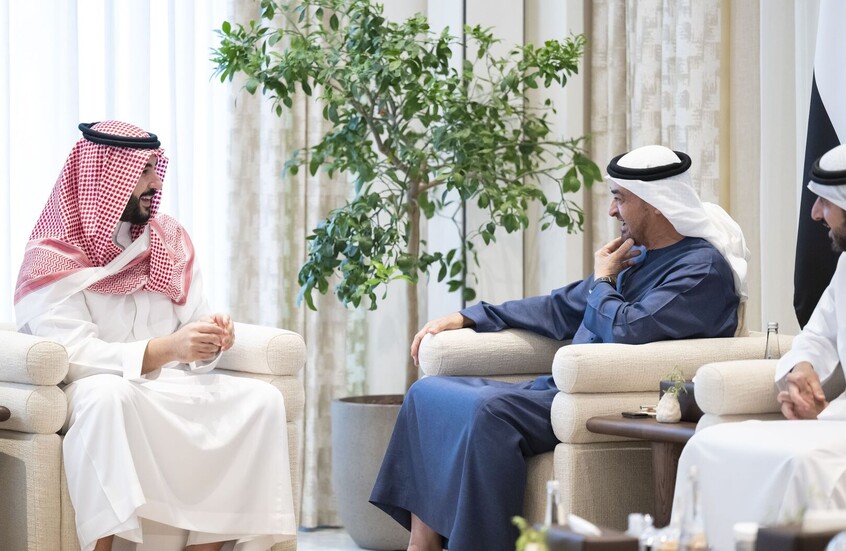 بتوجيه من القيادة.. وزير الدفاع السعودي يلتقي الرئيس الإماراتي في أبو ظبي (فيديو)