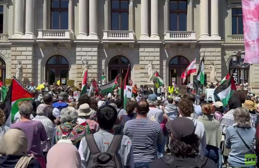 سويسرا.. تظاهرة حاشدة دعما للشعب الفلسطيني في جنيف