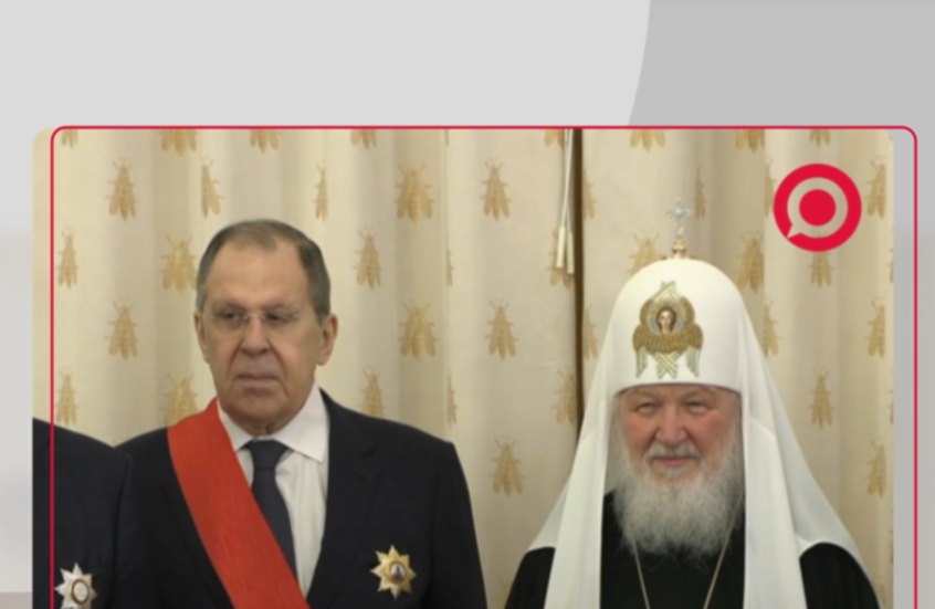 البطريرك كيريل يمنح لافروف وسام  ألكسندر نيفسكي من الدرجة الأولى