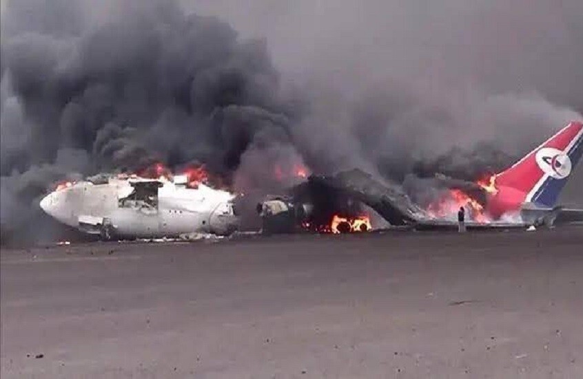 إسرائيل تدمر آخر طائرة في مطار صنعاء الدولي (فيديو)
