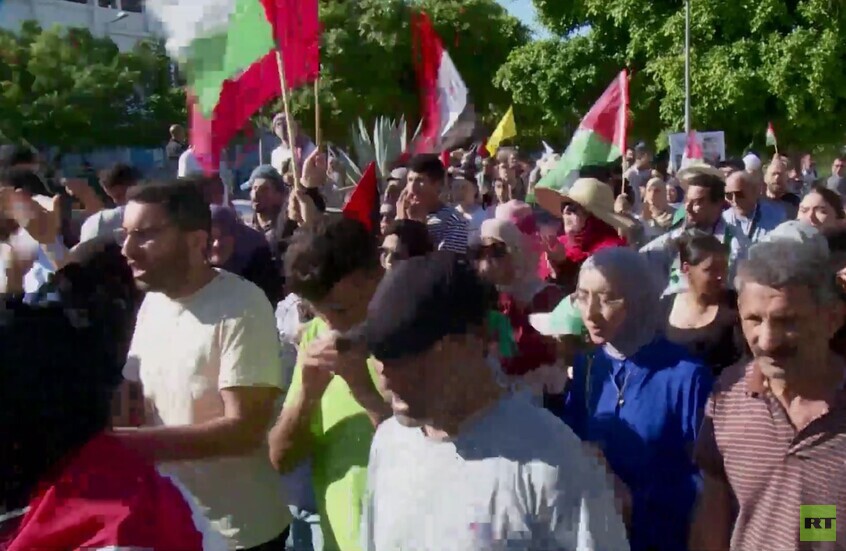 مسيرة في تونس دعما لفلسطين