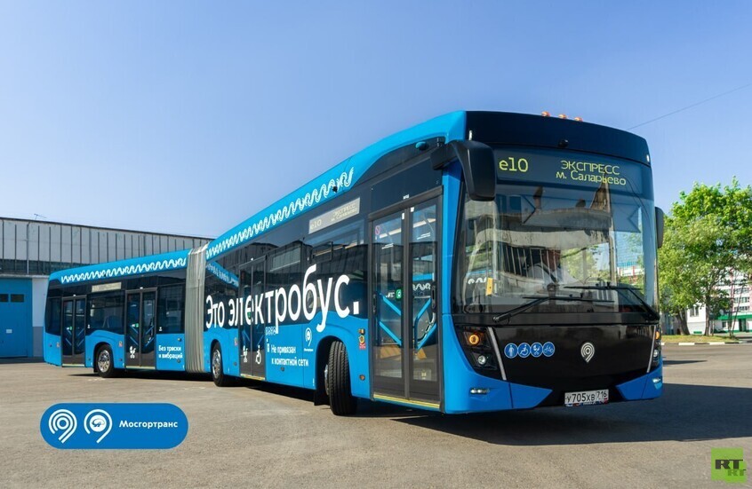 موسكو تدخل في الخدمة حافلة كهربائية من أحدث وأكبر وسائل النقل في العالم