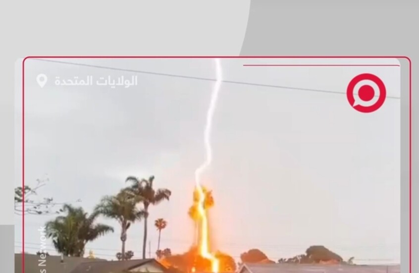 صاعقة تضرب شجرة وترعب طفلة بولاية كاليفورنيا الأمريكية