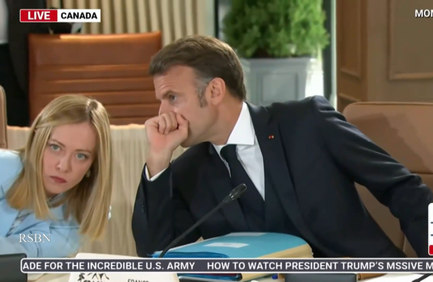 شاهد.. رد فعل ميلوني على همسة ماكرون في قمة السبع يثير تفاعلا واسعا