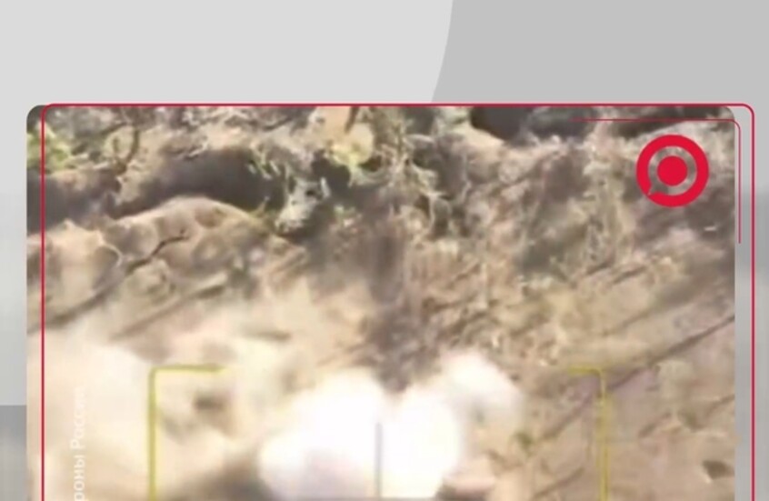 لحظة تدمير مخبأ لجنود نظام كييف بواسطة مسيرة "FPV" روسية