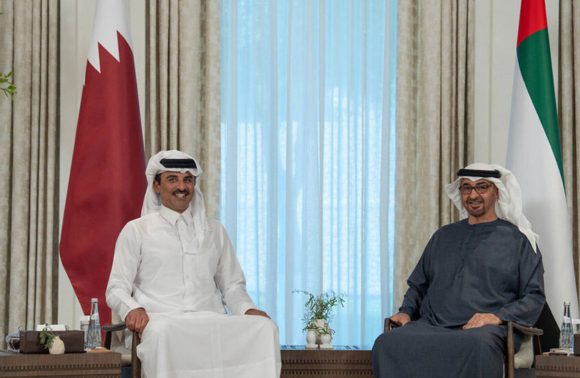 بن زايد يعرب لأمير قطر عن تضامن بلاده على خلفية الهجوم الإيراني