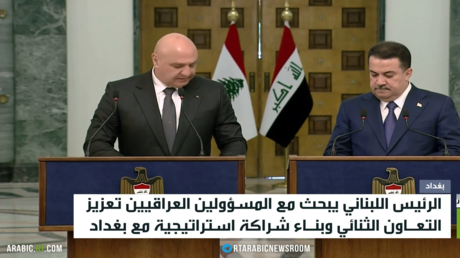 الرئيس اللبناني يجري مباحثات في بغداد