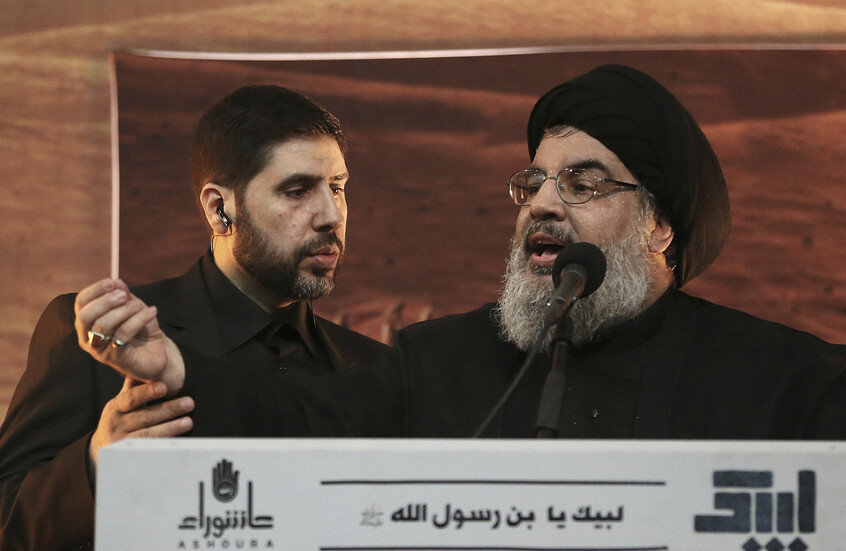 "حزب الله" يشيّع "درع الأمين" حسن نصر الله ونجله (فيديوهات)