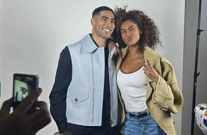 بعد شائعات ارتباطه بهاندا واندا.. ظهور مثير للجدل لأشرف حكيمي مع عارضة أزياء هولندية (فيديو)