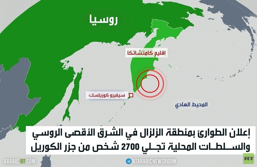 زلزال بقوة 8.8 في الشرق الأقصى الروسي