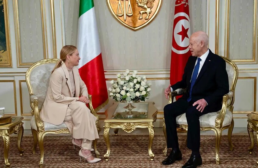 رئيسة وزراء إيطاليا تبحث مع الرئيس التونسي "خطة ماتي" والطاقة المتجددة والتعاون الثنائي