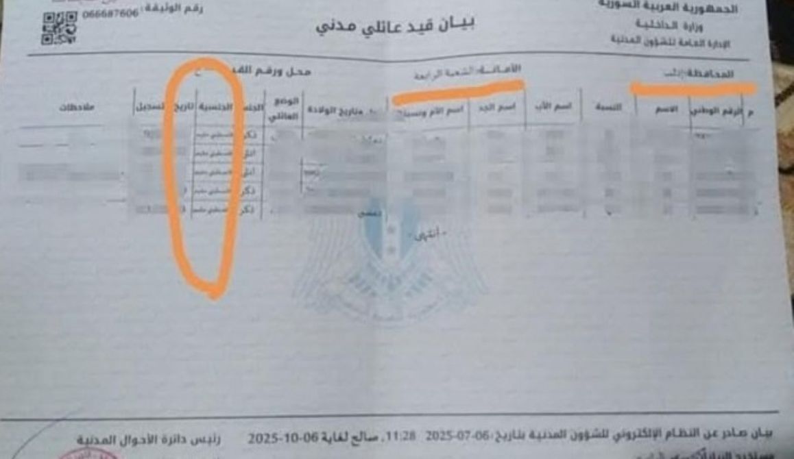 "مقيم أجنبي" بدلا من "فلسطيني-سوري".. الحكومة السورية تجري تعديلات جوهرية على وثائق الفلسطينيين