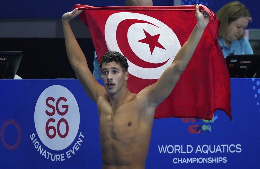 شاهد.. النجم التونسي أحمد الجوادي يتلألأ من جديد في بطولة العالم للألعاب المائية