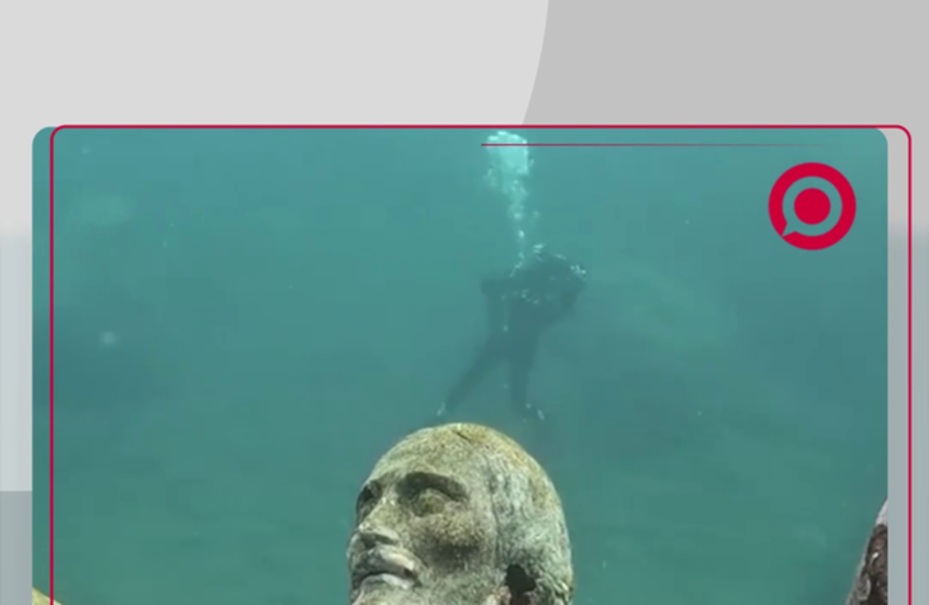 عملية تنظيف تمثال "المسيح من الأعماق" الشهير