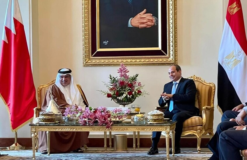 السيسي وولي عهد البحرين يصدران بيانا مشتركا حول الأوضاع في غزة