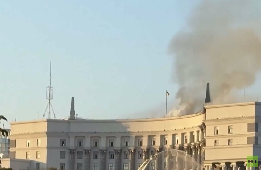 كييف.. اندلاع حريق في مبنى مجلس الوزراء الأوكراني