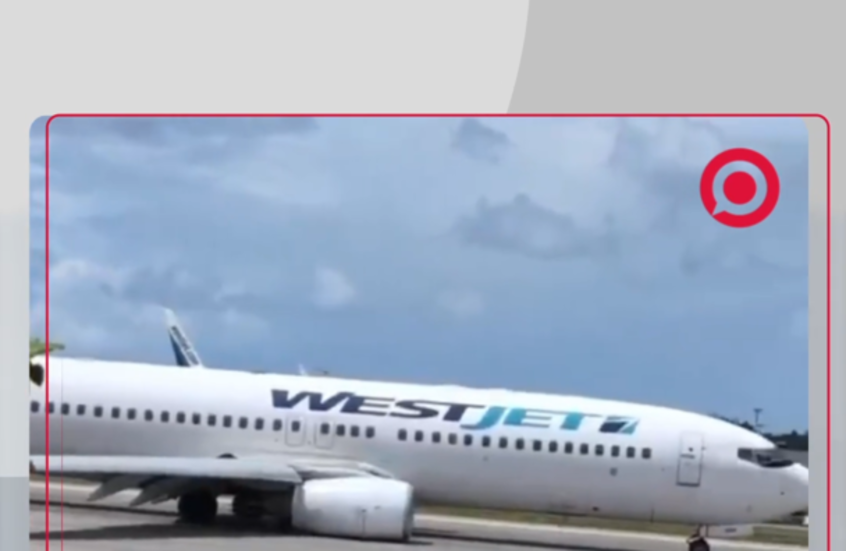 انهيار عجلات الطائرة الكندية 