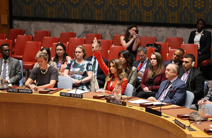 "عار عليك!".. محتجون يهاجمون مندوبة واشنطن لدى مغادرتها مجلس الأمن (فيديو)