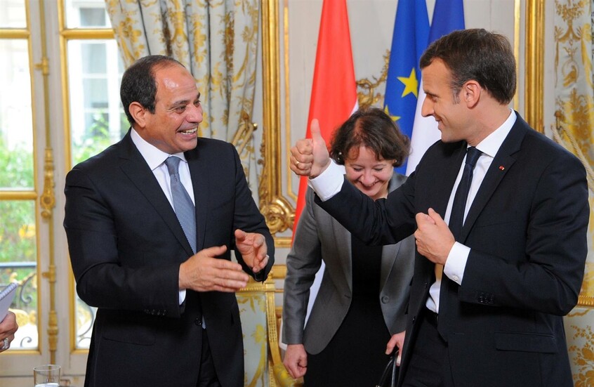 السيسي وماكرون يبحثان تحضيرات مؤتمر حل الدولتين
