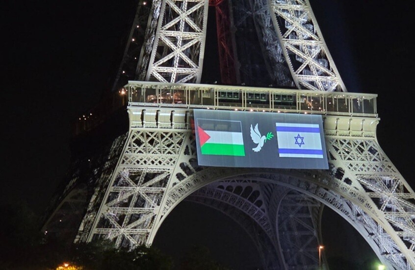 سلطات باريس تعرض العلمين الفلسطيني والإسرائيلي على برج إيفل عشية الاعتراف بدولة فلسطين