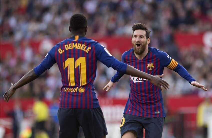 ميسي يوجه رسالة لعثمان ديمبيلي بعد الفوز بالكرة الذهبية (صورة)