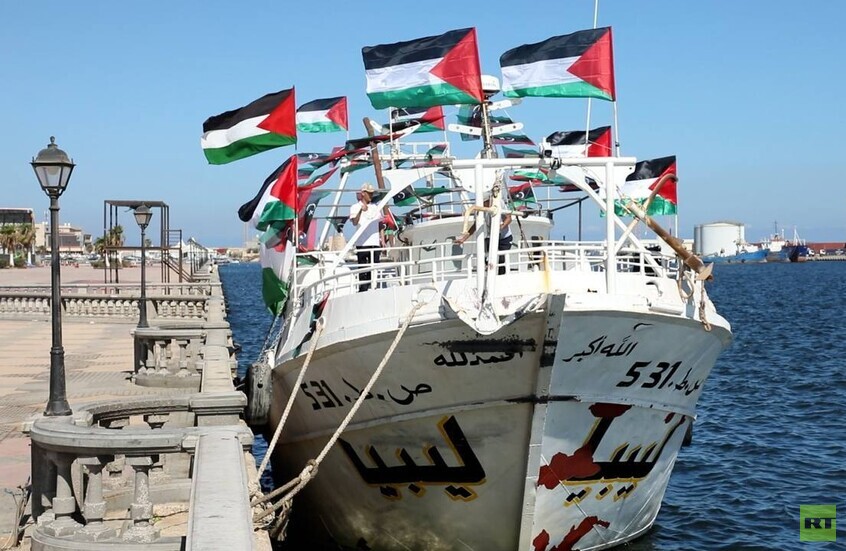 رابطة الأحزاب الليبية تطالب بحماية سفينة عمر المختار بعد تحليق مسيرات واقتراب سفن حربية