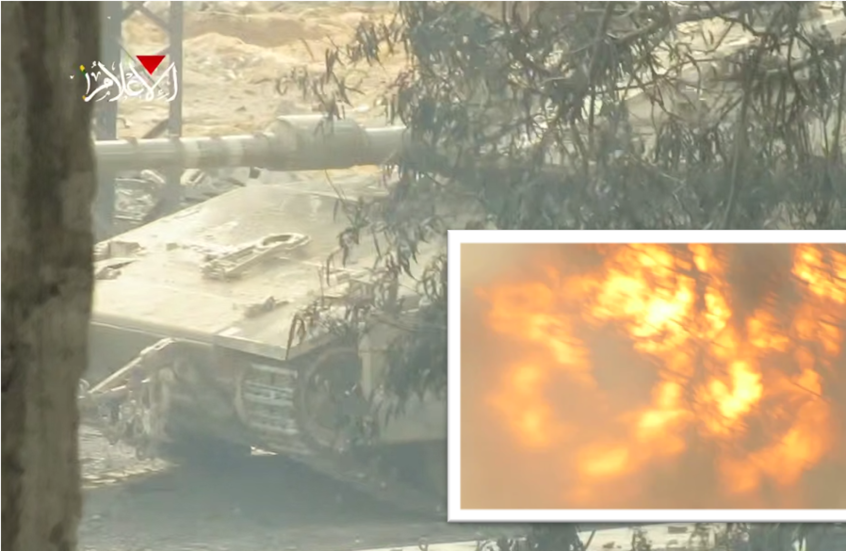 "لحظة انفجار القذيفة".. "القسام" تعرض مشاهد استهدافها "ميركافا" إسرائيلية جنوبي مدينة غزة (فيديو)