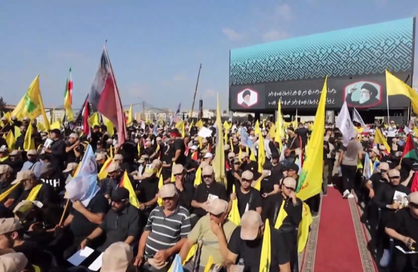 احتشاد الآلاف في بيروت بالذكرى الأولى لاغتيال حسن نصر الله