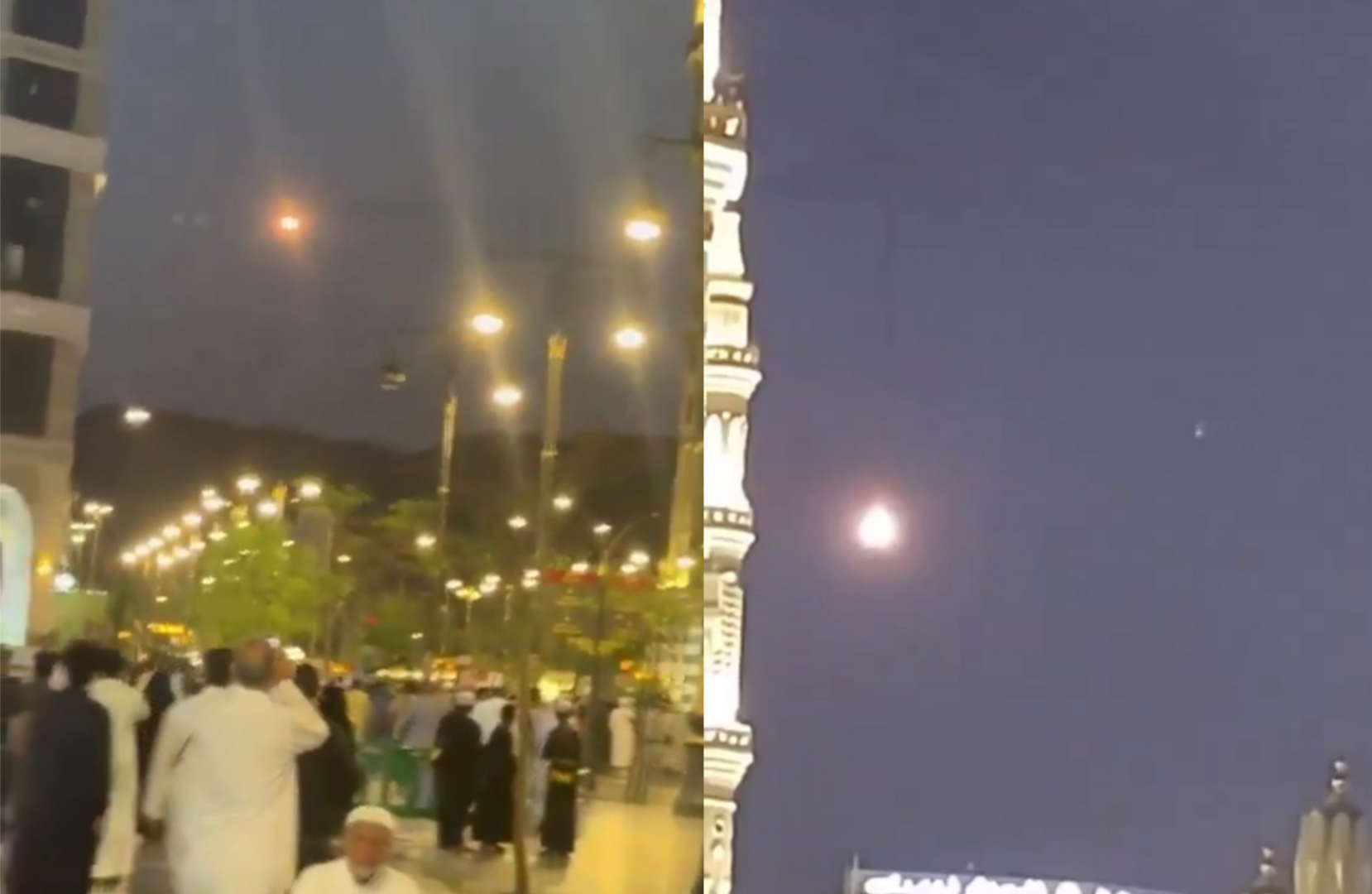 بعد التصعيد الحوثي.. سماء المدينة المنورة تشهد مشهدا مرعبا وانفجارا غامضا