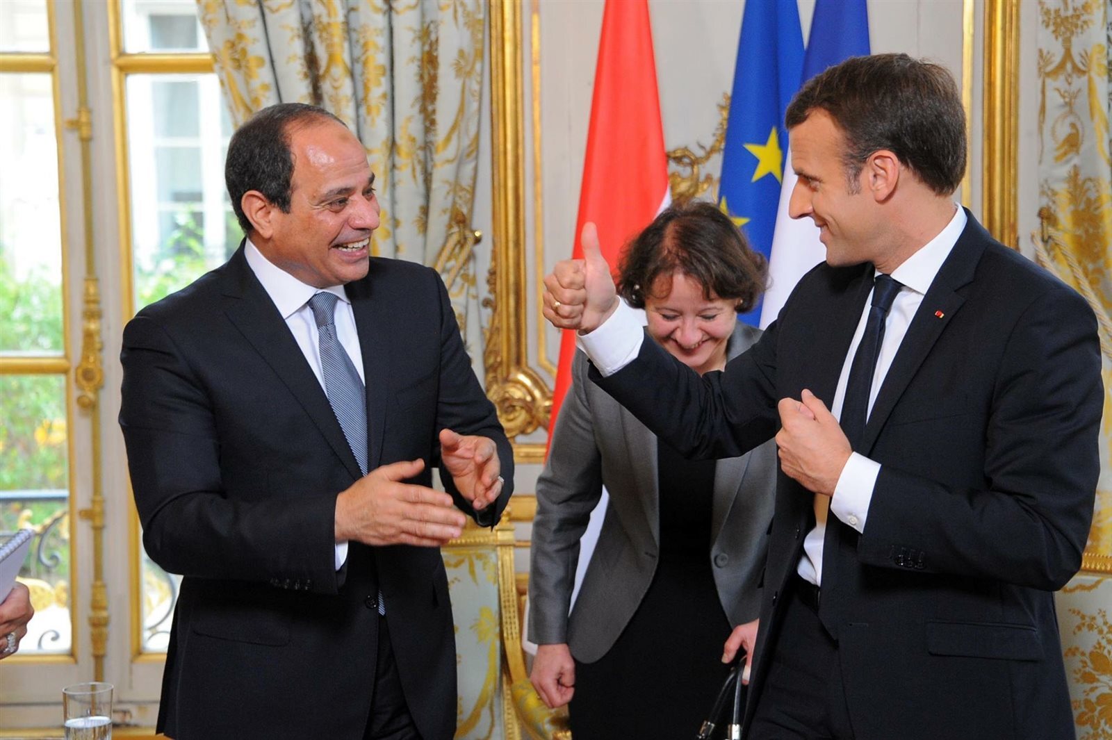 السيسي وماكرون يبحثان تحضيرات مؤتمر حل الدولتين