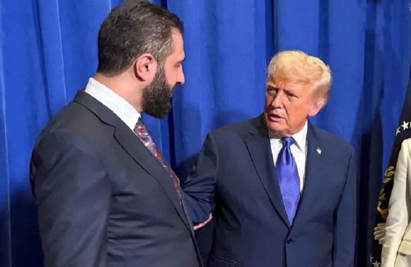 الشرع يلتقي ترامب بحضور عقيلته ميلانيا خلال حفل الاستقبال (صور)