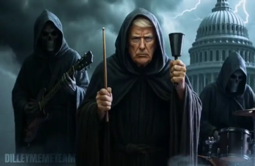 "بطله مدير مكتب الميزانية".. ترامب ينشر فيديو بالذكاء الاصطناعي يسخر من أغنية "لا تخف من الحاصد"