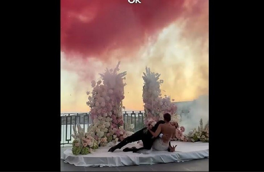 لحظة قبلة... وانفجار غيّر مسار الزفاف (فيديو)