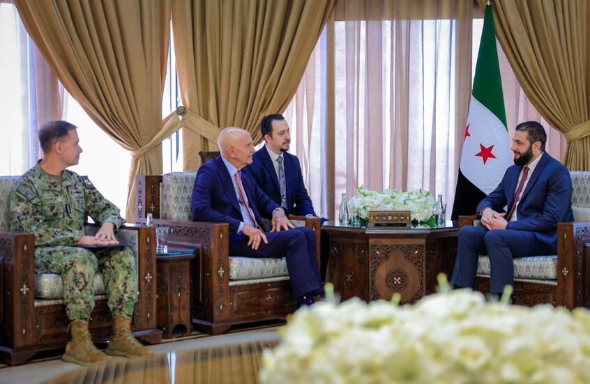 الشرع يستقبل باراك وكوبر ويبحثون التطورات في سوريا واتفاق 10 مارس مع "قسد" (صور)