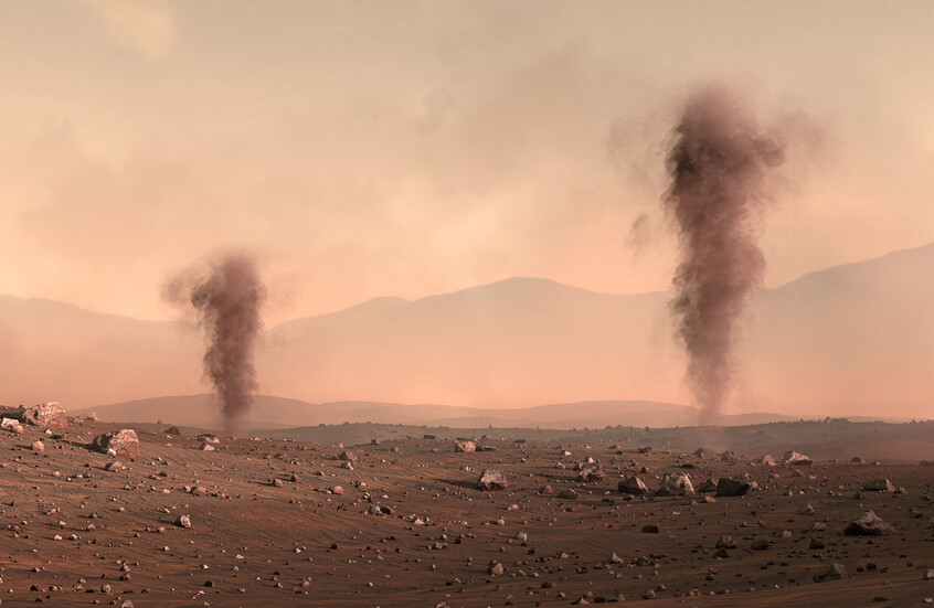 علماء يفكون أسرار "شياطين الغبار" على سطح المريخ