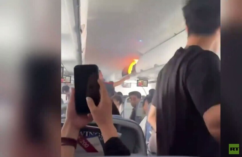 حريق على متن طائرة صينية